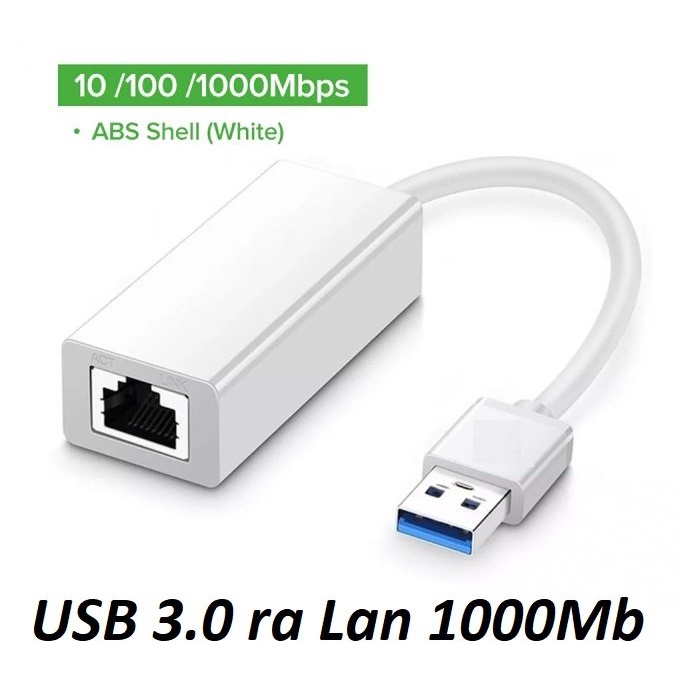 Cáp chuyển đổi USB 3.0 sang LAN 1000 Mbps
