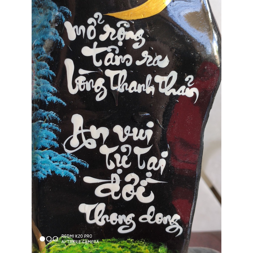 Thư pháp trên đá đen 💯% tự nhiên -nhận làm theo yêu cầu quý khách, giá gốc tại xưởng(TPTD01)