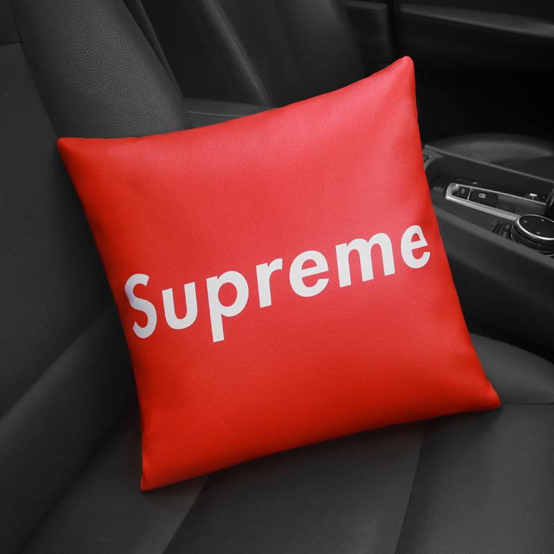 Gối tựa đầu/tựa lưng/bọc vô lăng in chữ SUPREME độc đáo tùy chọn cho xe hơi