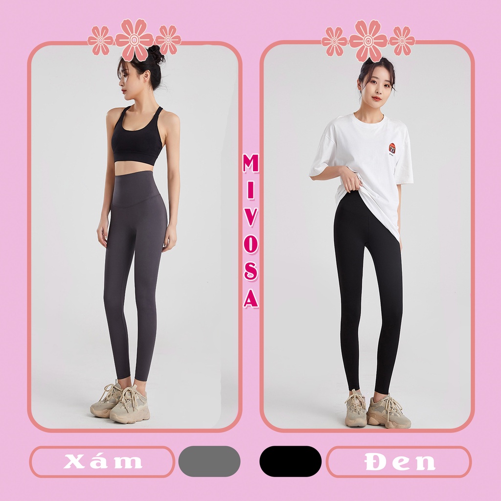 Quần legging nữ dài quần legging nâng mông cạp cao SPORT thể thao MIVOSA LE001