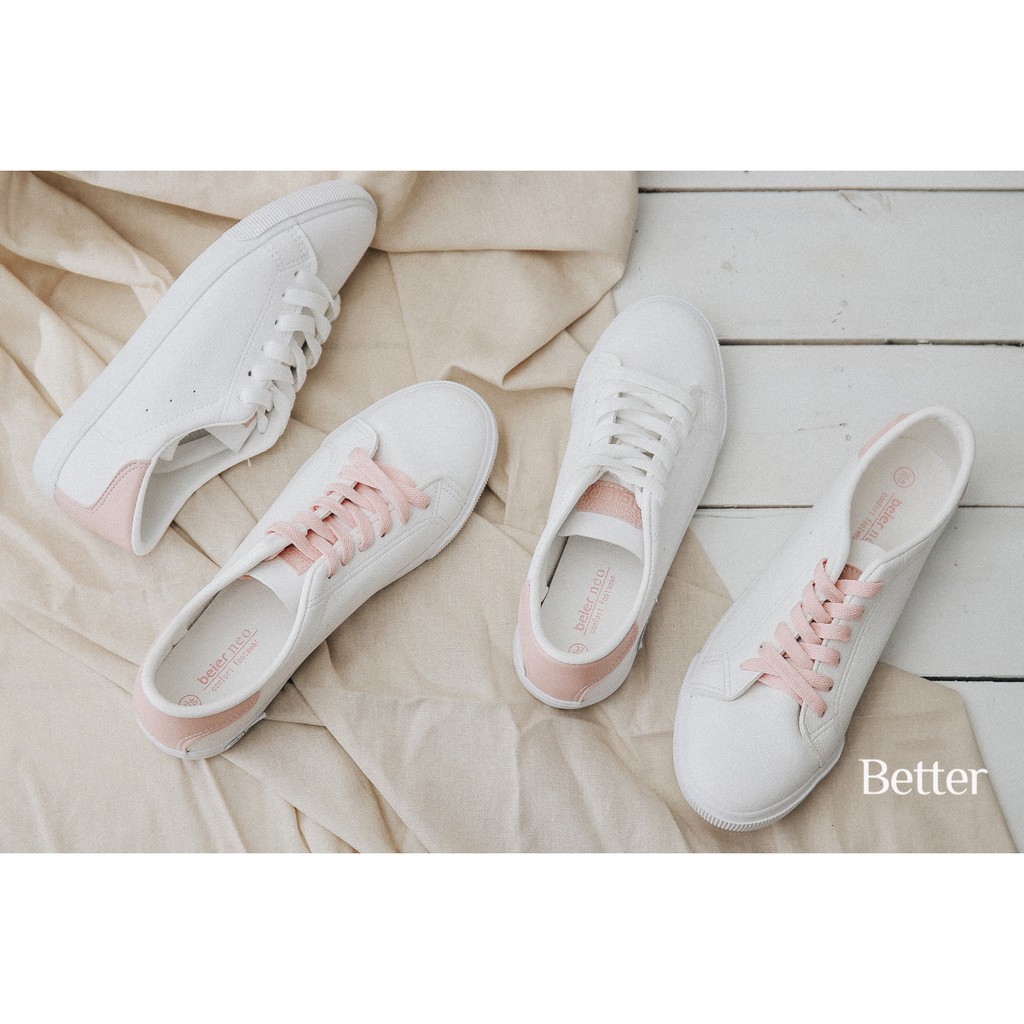 Giày sneaker trắng gót hồng 021017002 gót bạc 021017001- Better Shoes