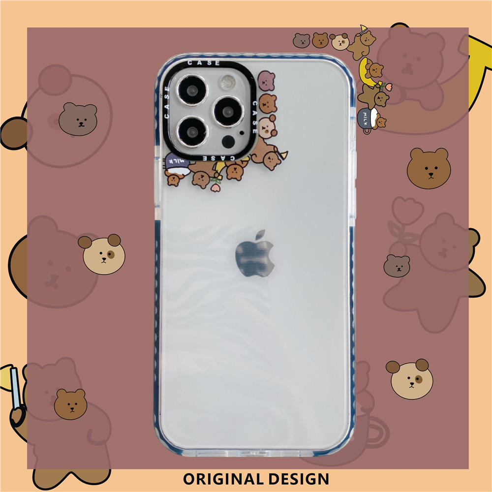 Ốp điện thoại silicone chống sốc họa tiết gấu cho IPhone 12pro Max 12mini 11 pro Max X XS XR XSMAX 6 6s 7 8 Plus | BigBuy360 - bigbuy360.vn