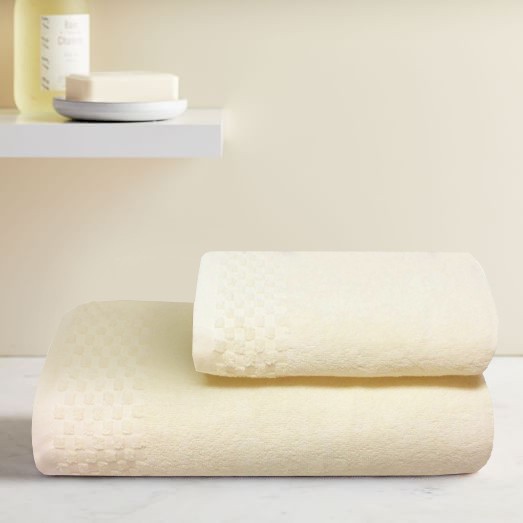 HomeBase HLS Khăn tắm 100% cotton mềm mịn thấm nước nhập khẩu từ Thái Lan chuẩn khách sạn 40x81cm - kem pixie