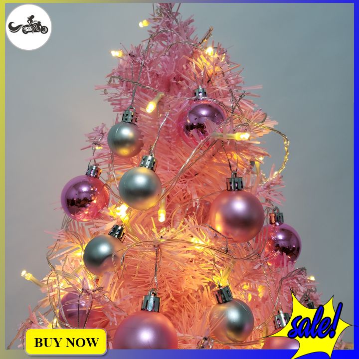 Cây thông Noel màu hồng 60cm full phụ kiện trang trí nhà, cửa hàng, bàn làm việc....lung linh hơn