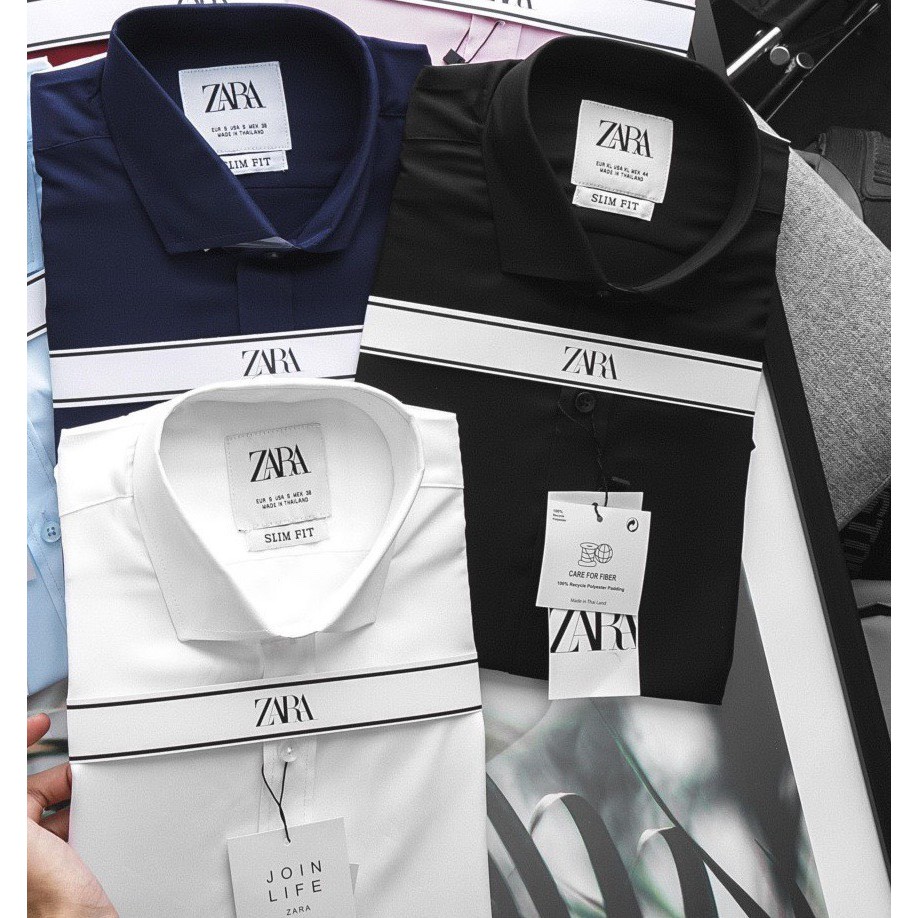 Áo sơ mi nam tay ngắn ZARA 3 màu BASIC vải cotton lụa cao cấp chống nhăn - TINH TẾ TỪNG CHI TIẾT