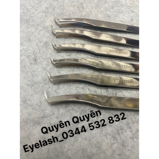 Nhíp nối mi volume bạc phủ nhám nano_gắp mi_dụng cụ nối mi_QUYÊN QUYÊN EYELASH