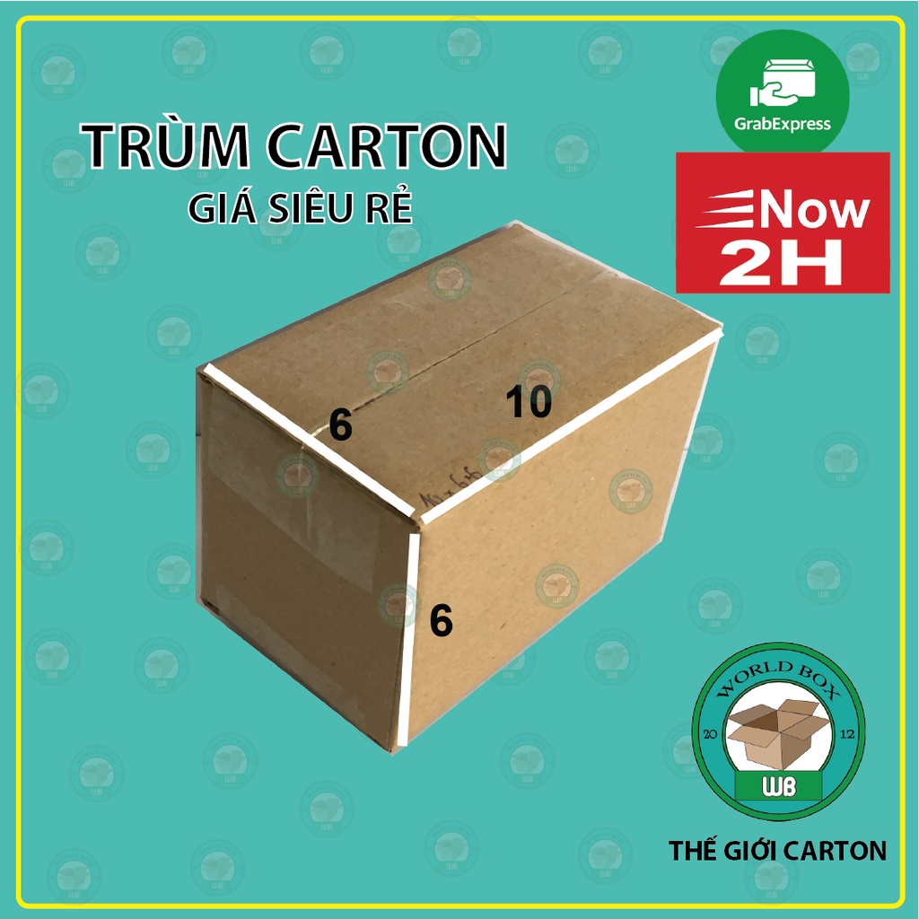 Hộp carton gói hàng 10x6x6 bộ 100 không in