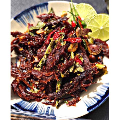 100g khô bò Hồng Ngự đập lá chanh tỏi ớt cay cay - thương hiệu Bò Đội Nón | BigBuy360 - bigbuy360.vn