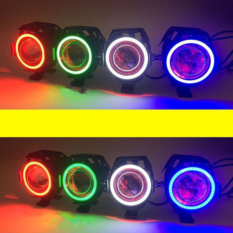 Đèn pha led gắn xe máy không thấm nước phong cách đôi mắt 125w siêu sáng đa năng