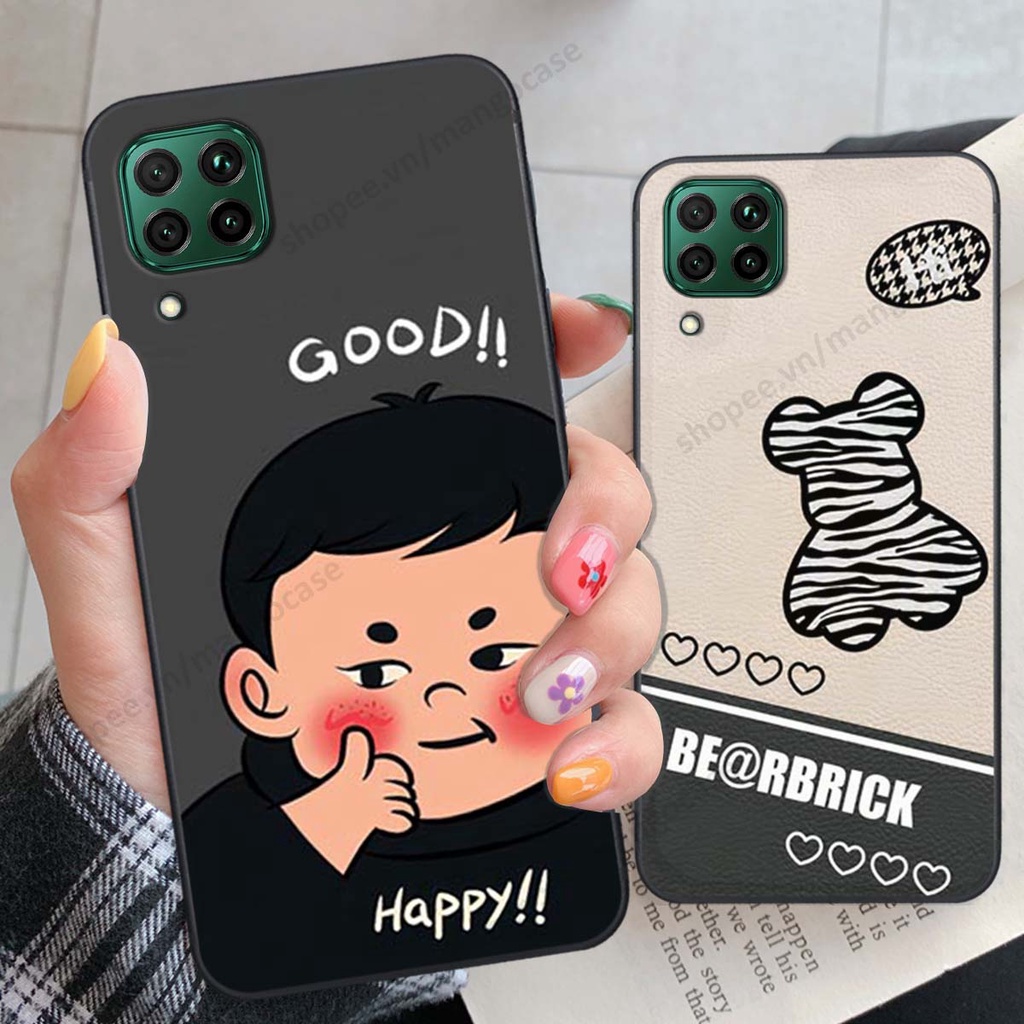 Ốp lưng Huawei Nova 7i in hình happy nice, bé gấu đáng yêu