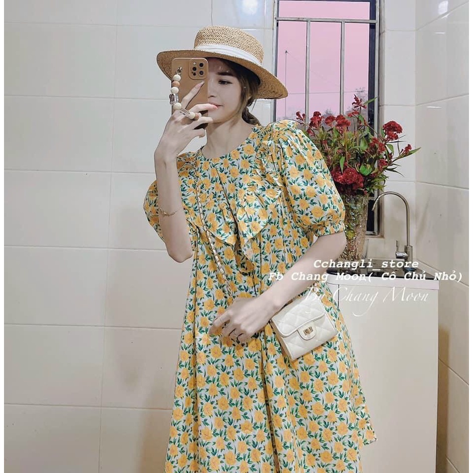 Đầm suông hoa bèo tươi mát