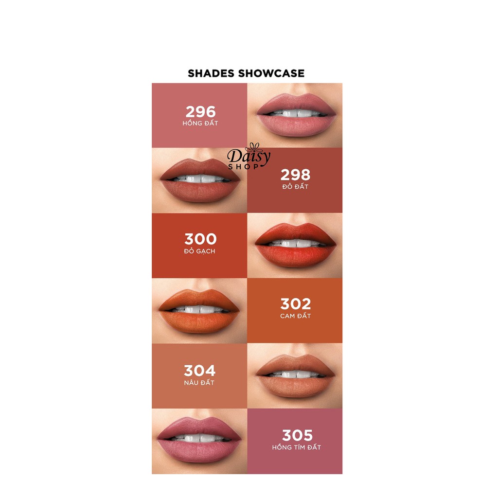 Son Lì Mịn Môi L'Oreal Color Riche Moist Matte - 302 Rock On Fire 3.7G