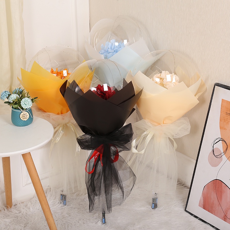 Bong Bóng Có Đèn LED Hình Hoa Tú Cầu Trong Suốt Trang Trí Tiệc