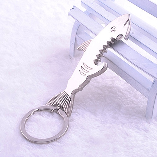 Vòng gắn chìa khóa kiêm đồ khui nắp chai thiết kế cá mập độc đáo sáng tạo