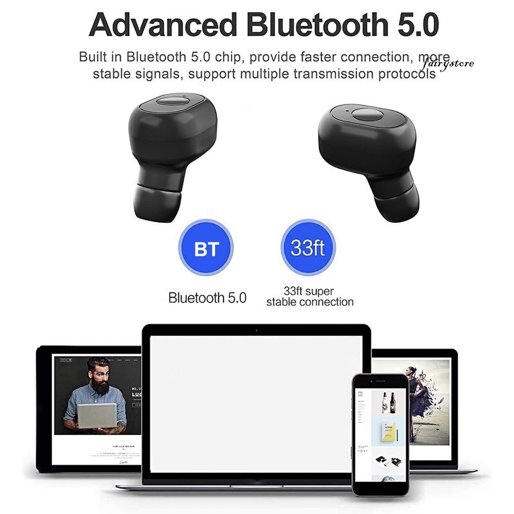 Tai Nghe Bluetooth 5.0 Không Dây 6d Giảm Ồn Fs + Y80 Tws