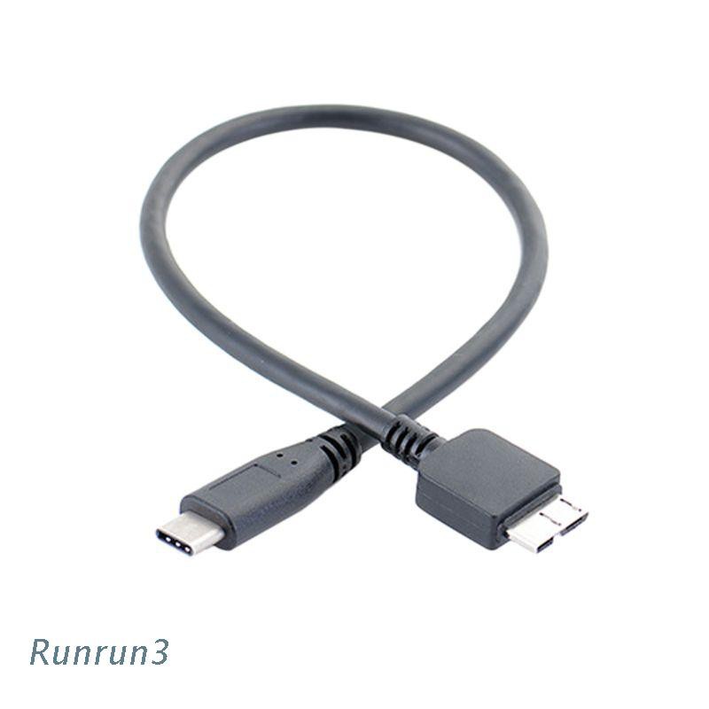 RUN  USB 3.1 Type-C to USB 3.0 Micro B Cable Connector Data Line for Hard Drive Smartphone Cell Phone PC Computers