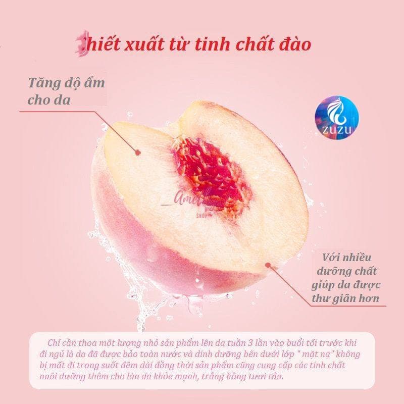 HỘP 30 Mặt nạ ngủ tinh chất sữa đào dưỡng trắng làm mịn thu nhỏ lỗ chân lông đồng thời làm sáng da hiệu quả