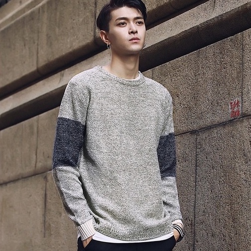 Áo Len Phối Tay Phong Cách Hàn Quốc Cho Nam Vải Len Dệt Dày Dặn [FASHION 2022]