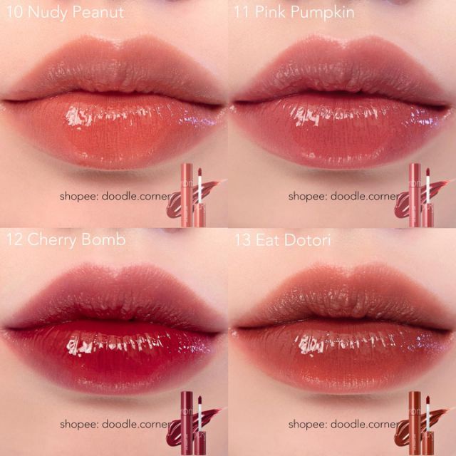 [Mẫu Mới] Son Kem Bóng Romand Màu Đỏ Nâu Gạch Juicy Velvet Tint 13 Eat Dotori