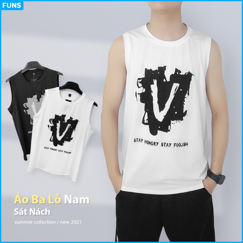 Áo ba lỗ nam FUNS mã TT49 TankTop form rộng sát nách tập gym co giãn mùa hè đẹp