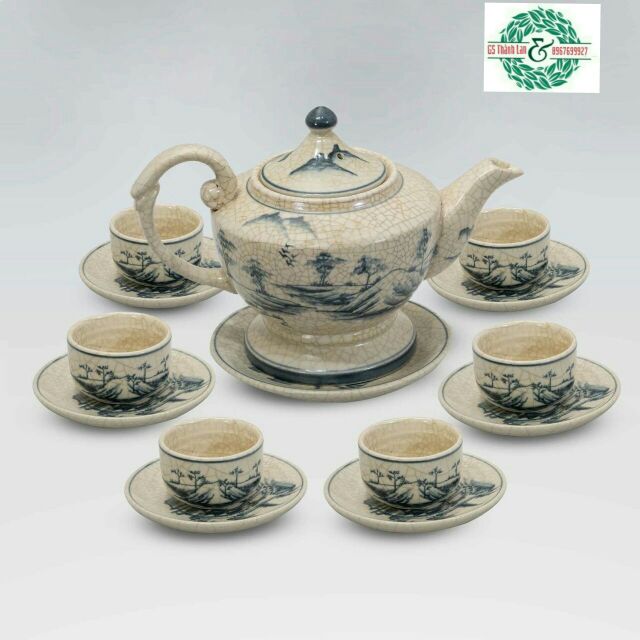 Bộ ấm chén men rạn bát tràng