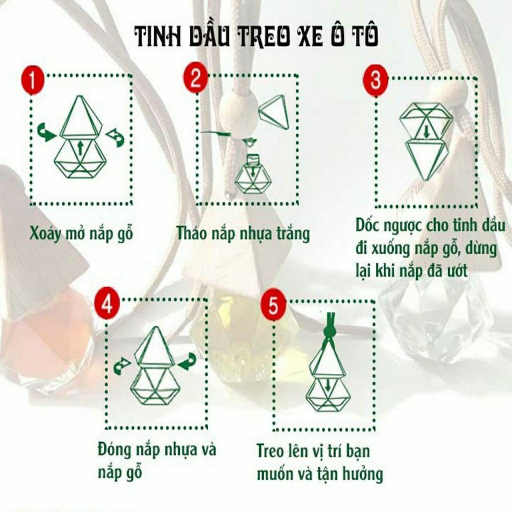 Tinh dầu Cenote cỏ mộc, tinh dầu treo xe hương bạc hà 5ml