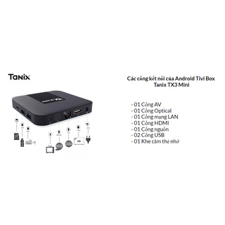 [kèm khiển giọng nói] Android Tivi Box Tanix TX3 Mini - Ram 2GB Rom 16GB Android 9.0 - Bluetooth 4.0 Android TV Box TX3