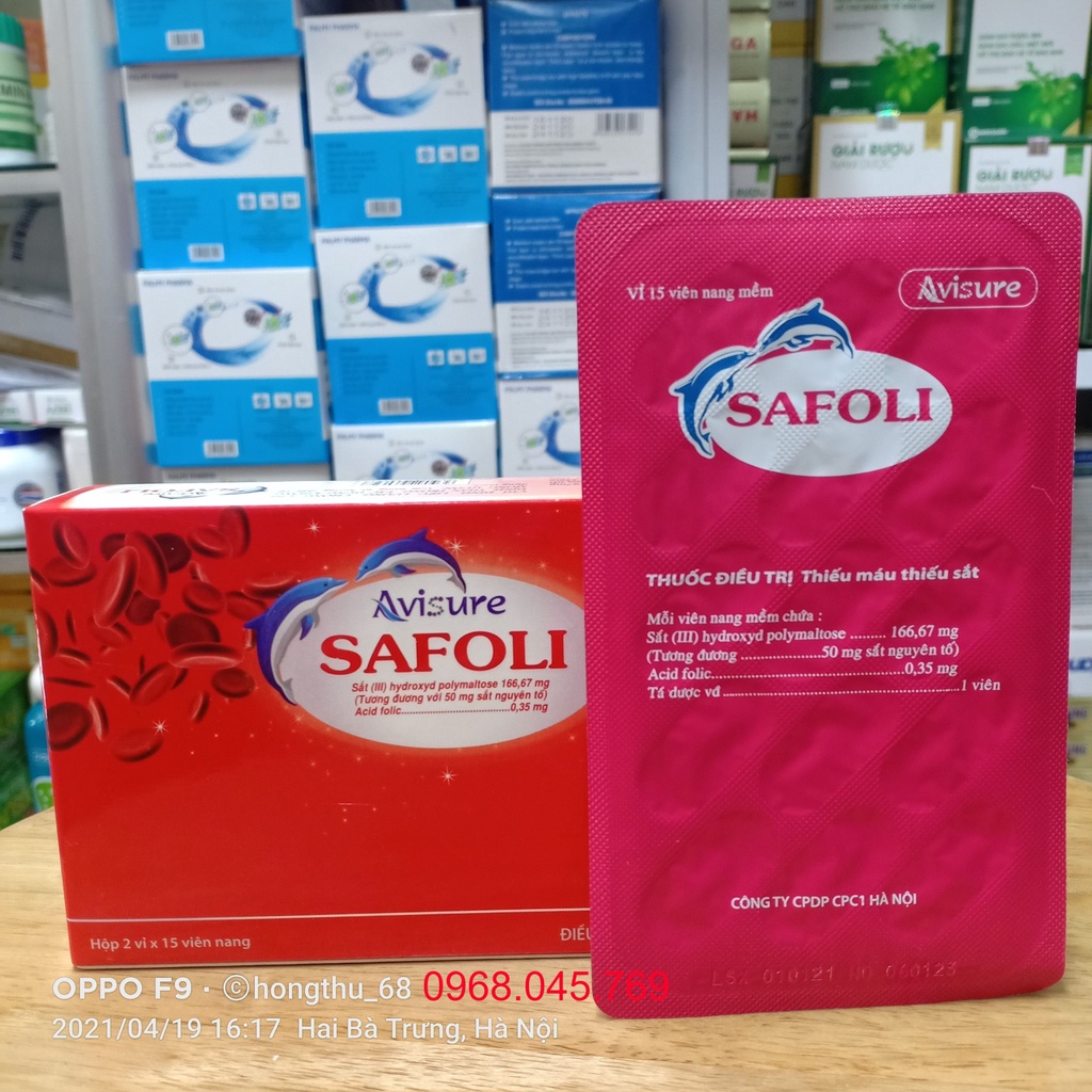 AVISURE SAFOLI hộp 30 viên bổ sung Sắt cho bà bầu.