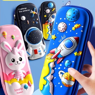 Hộp bút trẻ em 3D in nổi kiểu dáng dễ thương cho bé gái dụng cụ học tập học sinh E86