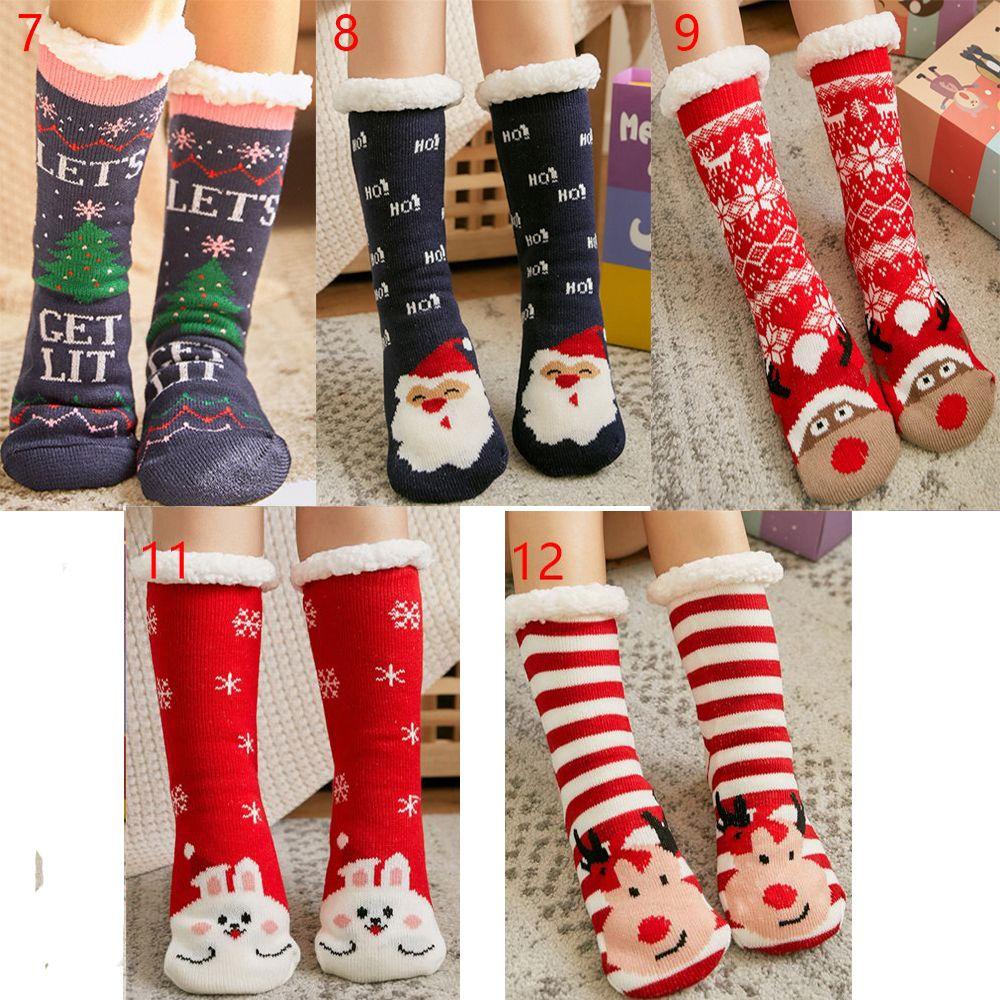 1 Đôi Vớ Ngủ Giữ Ấm Họa Tiết Giáng Sinh Dễ Thương Cho Nữ