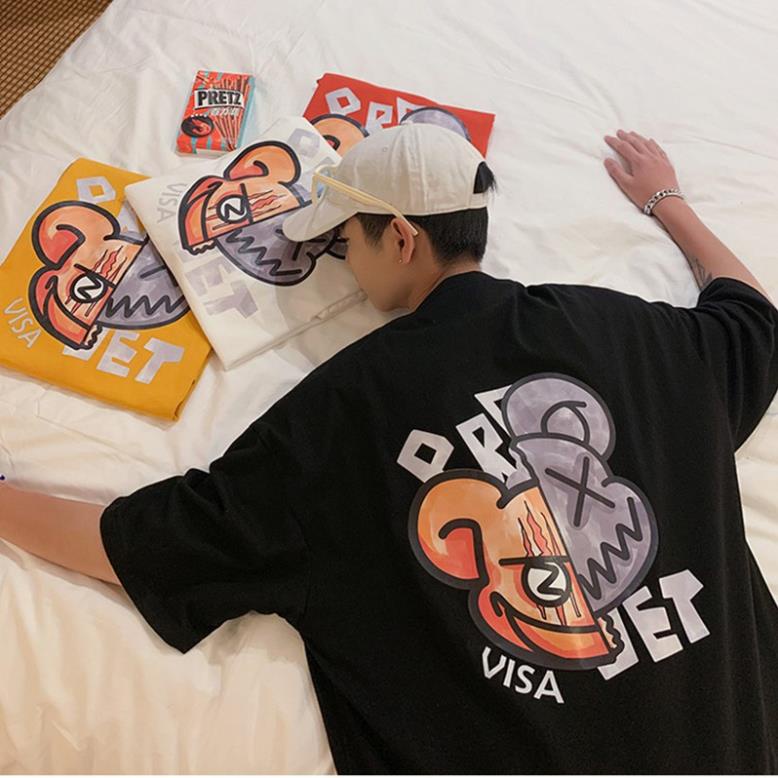 Áo phông nam nữ unisex tay lỡ thun form rộng teen VISA cổ tròn oversize cotton giá rẻ màu đen trắng tee Sammy96 Shop !
