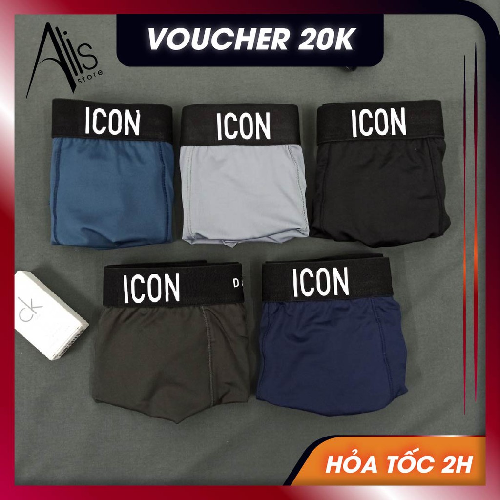 Combo 2 quần lót sịp đùi nam / Boxer ICON DENIM (Thun lạnh cao cấp / Bản giới hạn / Che tên SP)