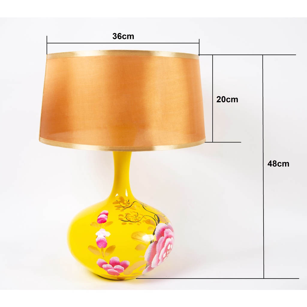Đèn Bàn Gốm Basic Nâu Đồng Vietmake GO100, Đèn Phòng Khách Đẹp