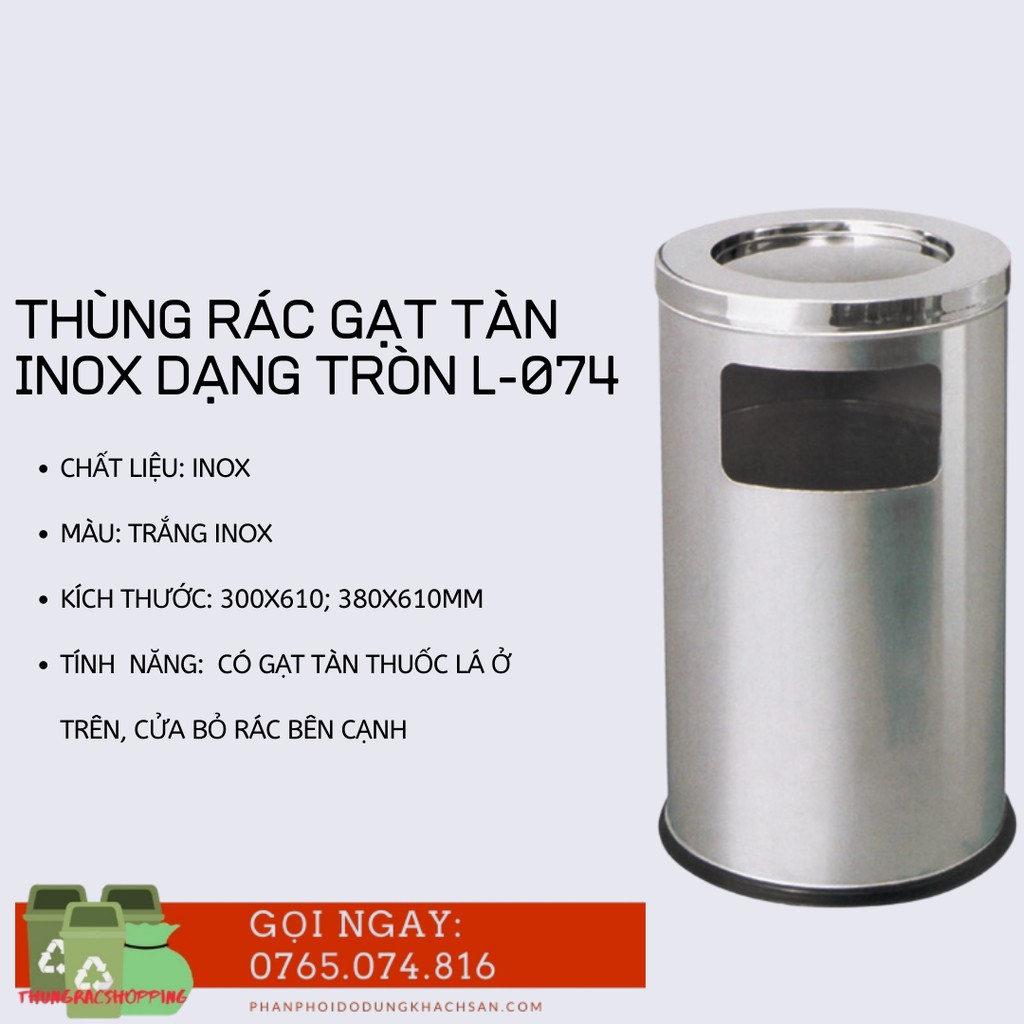 THÙNG RÁC GẠT TÀN DẠNG TRÒN B-074