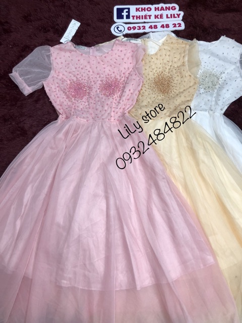 Đầm xoè kết ngọc