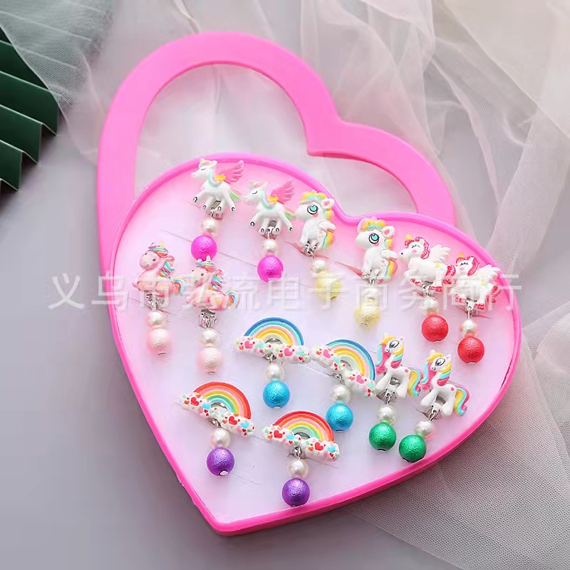 Bộ Khuyên Tai Họa Tiết Hoạt Hình Công Chúa Elsa Dễ Thương Cho Bé Gái