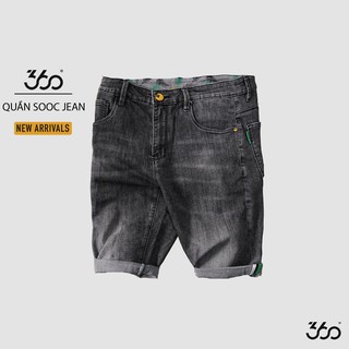 Quần short jeans nam 360 BOUTIQUE mài ngang màu xám - QSJCN018