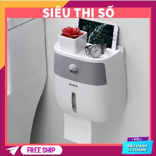Hộp đựng giấy vệ sinh ECOCO, hộp đựng giấy đa năng tiện dụng 2 tầng