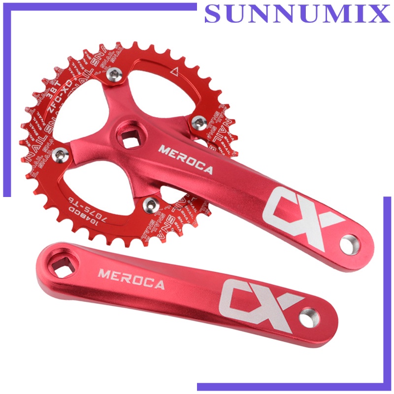 Bicycle Crankset Solid 8 9 10 11 104bcd 170mm Single Speed Crankset Bike Crank Repair Replacement Accessory