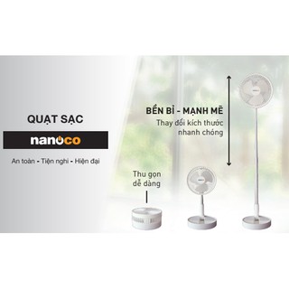 Quạt sạc điện gấp gọn Nanoco