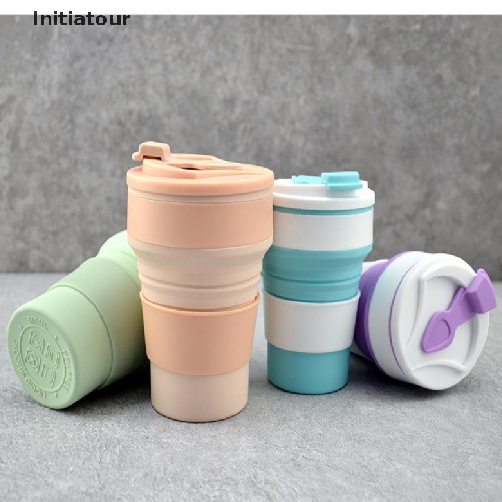 Cốc Silicone 350 / 500ML Có Thể Gấp Gọn Tiện Dụng Mang Theo Du Lịch Cắm Trại