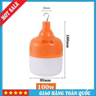 [ SIÊU RẺ ] Bóng Đèn Tích Điện 6 - 8h Sạc Tích Điện Có Móc Treo, An Toàn, Dễ Sử Dụng - Loại 100/120/150W