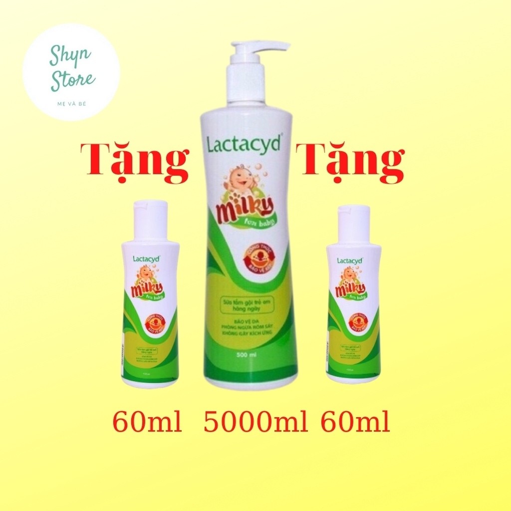 Sữa Tắm Lactacyd Milky 500ml chính hãng - Tắm gội toàn thân cho trẻ sơ sinh đến lớn