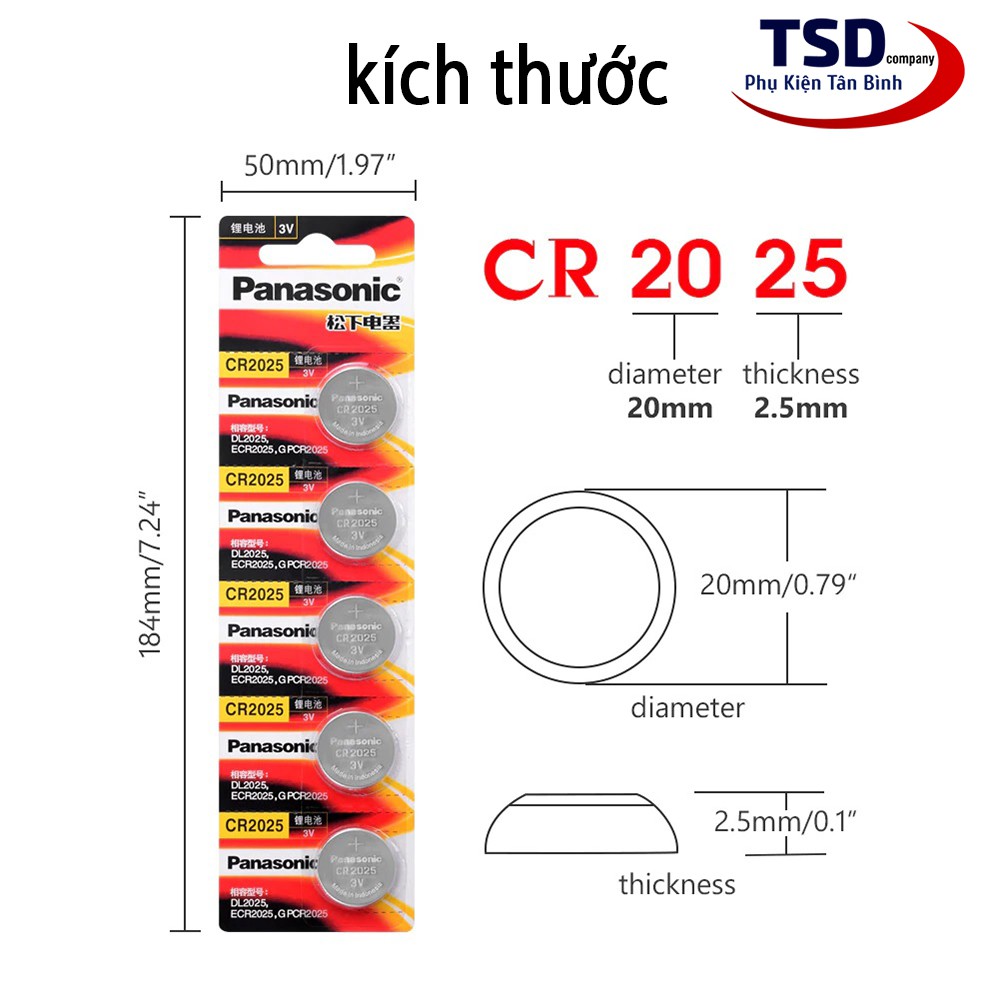 Pin Cmos Panasonic CR2032 / CR2025 / CR2016 Lithium 3V Chính Hãng