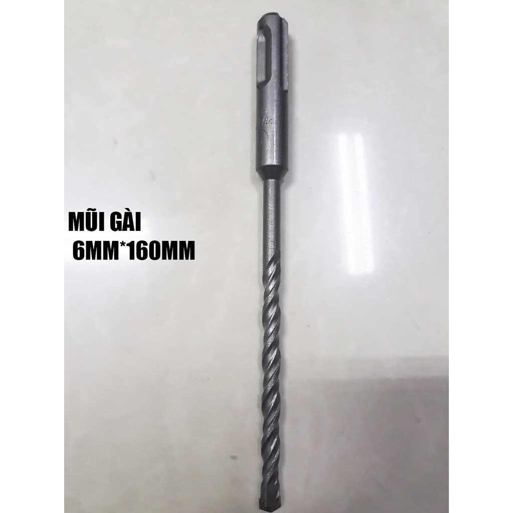 BỘ 6 MŨI KHOAN GÀI 6-8-10-12-14-16MM CHO MÁY KHOAN ĐẦU TỰ ĐỘNG MÁY KHOAN BÊ TÔNG - MŨI KHOAN GÀI BÊ TÔNG