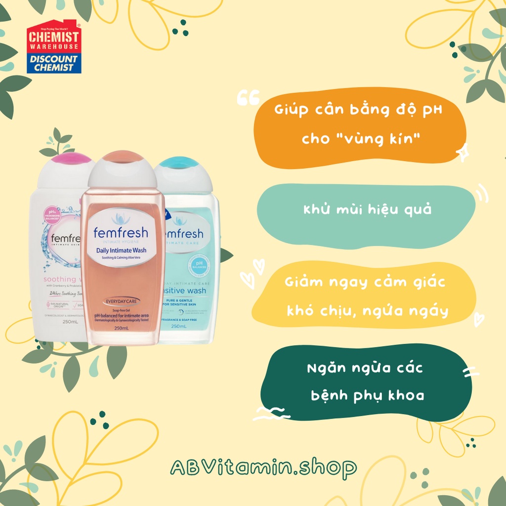 Dung dịch vệ sinh phụ nữ FemFresh Úc