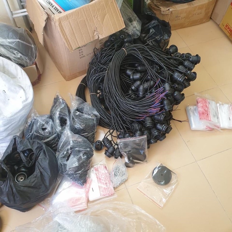 Dây đui đèn vành treo thả đèn tre, đèn gỗ, đui đèn e27 đủ phụ kiện lắp đặt