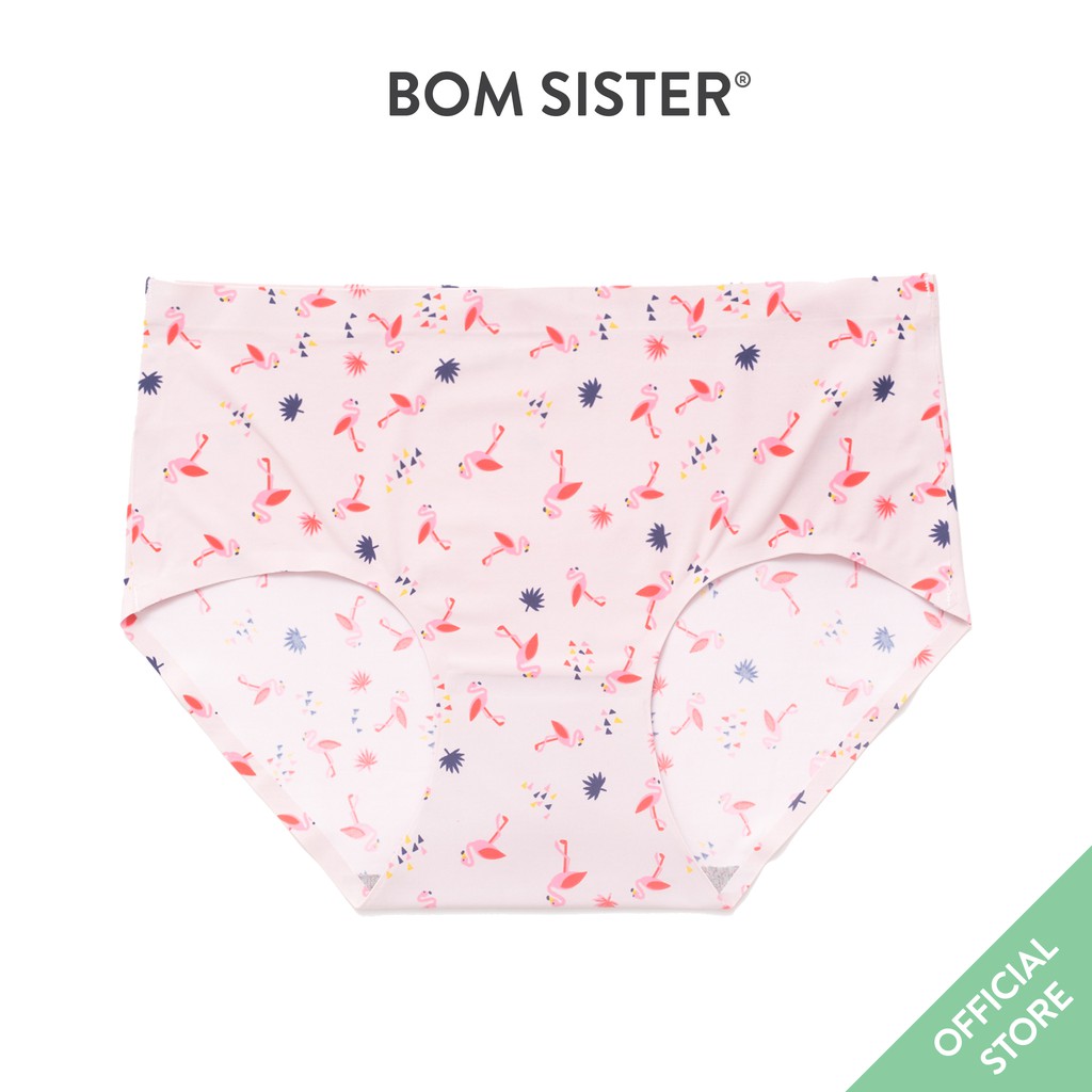 [Mã FAMALLT5 giảm 15% đơn 150k] Quần lót su đúc ép viền hoạ tiết hồng hạc lưng vừa BOM SISTER Q1220