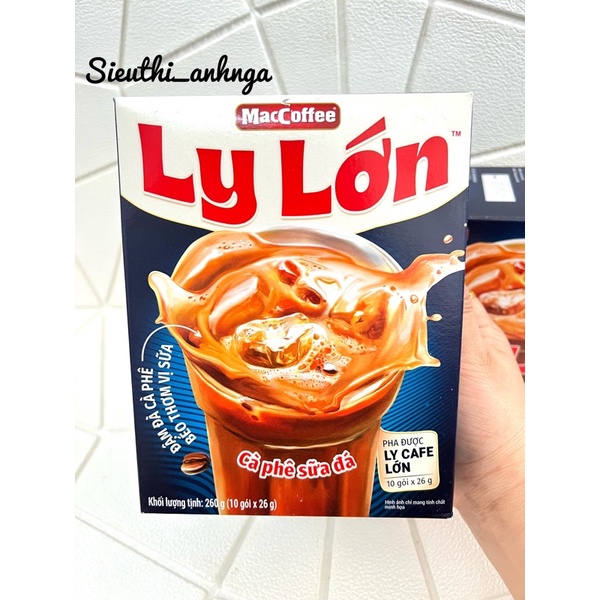 Cà phê sữa đá MacCoffee Ly Lớn Hộp 260g ( 10 gói x 26g )