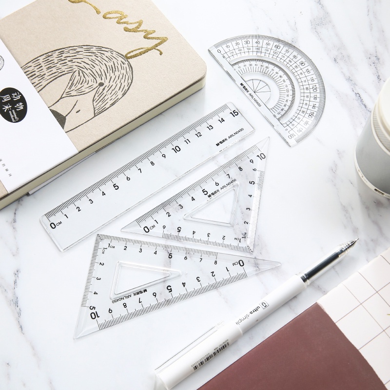 Bộ 4 thước đo M&G màu đen trong suốt  ARLN0450